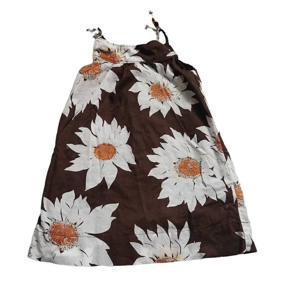 Baby Gap Girls Brown & White Sunflower Sundress - Size 12-18 Months